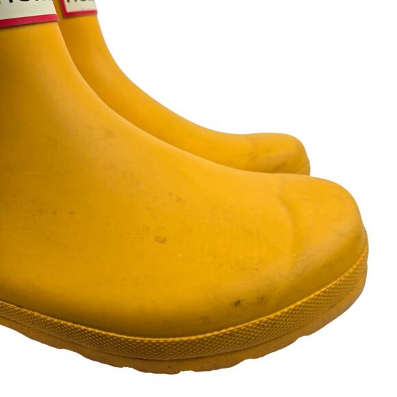 Hunter Ankle Rain Boots Womens 7 Original Chelsea Yellow Logo Gorpcore Dopamine - Picture 3 of 12
